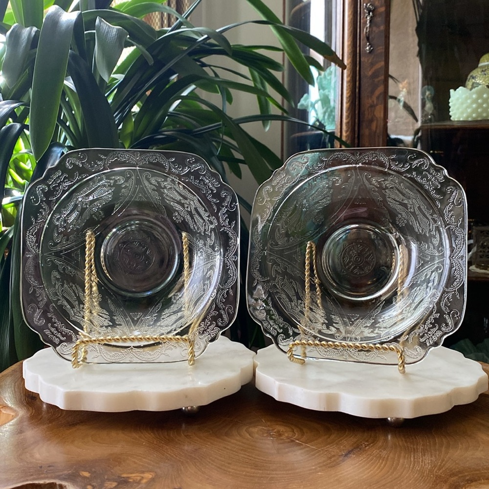 5 Piece Indiana Glass Madrid Recollection Set 2 Glasses, Serving Bowl + 2 Bowls - Picture 10 of 11